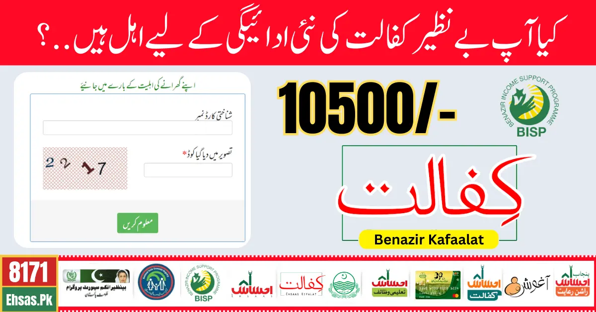 Check Eligibility For Benazir Kafaalat New Payment 10500 Online by CNIC 2024